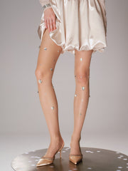 Rhinestone Sheer Tights