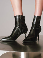 Pointed Toe Kitten Heel Ankle Boots