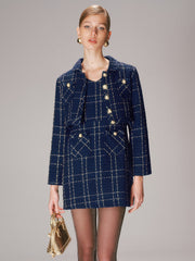 Tweed Short Jacket and Mini Dress Set
