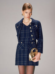 Tweed Short Jacket and Mini Dress Set