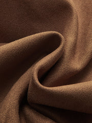 Cinched Waist Button-Front Suede Effect Shirt