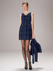 Tweed Short Jacket and Mini Dress Set