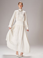 High Neck Long-Sleeve Maxi Dress