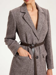 Belted Houndstooth Blazer