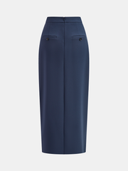Pleated Detail Mid-Waist Maxi Skirt