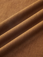 Belted Mid-Waist Corduroy Pleated Pants