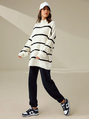 Oversized Ribbed Mockneck Sweater